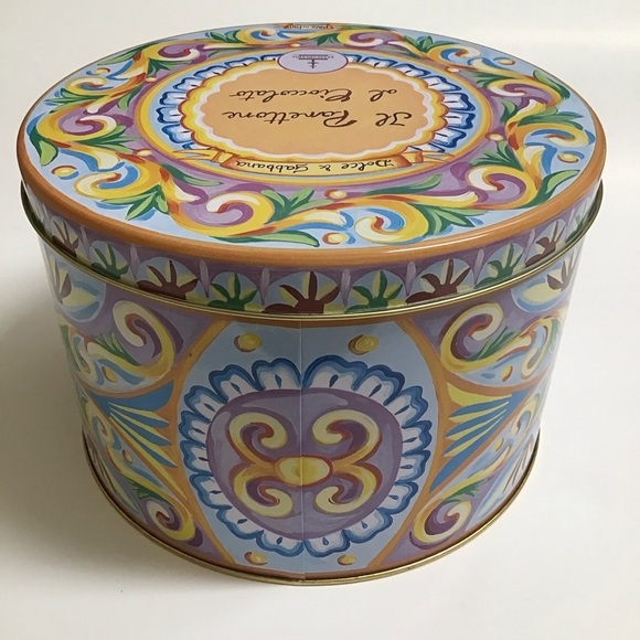 Dolce & Gabbana Tin Made In Italy EMPTY Fiasconaro Panettone LARGE 10” Storage - Picture 9 of 14